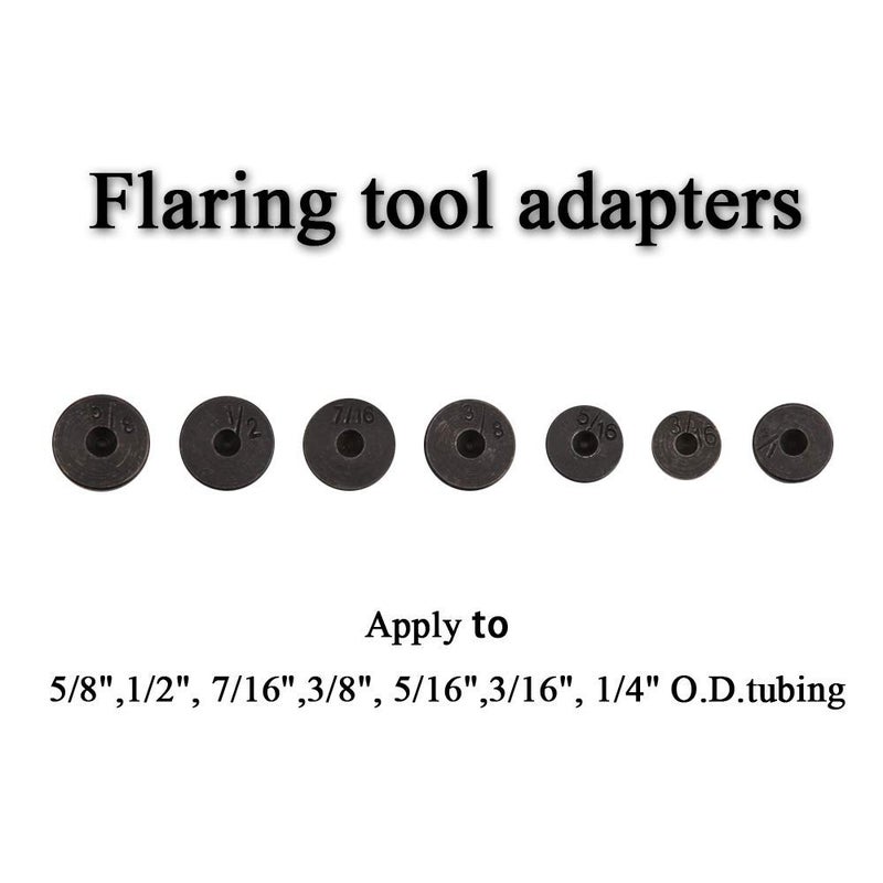 Wostore Double Flare Tool Adapters 7 Pcs 3/16, 1/4, 5/16, 3/8, 7/16, 1/2, 5/8 Inch Tube Expander Flaring - Image 2